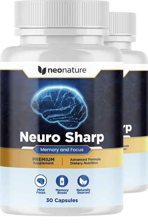 Neuro Sharp supplement bottle — Advanced Brain Health & Cognitive Performance Formula, 90vegetarian capsules